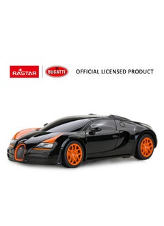 RASTAR RASTAR RC Car | 1:24 Bugatti Veyron 16.4 Grand Sport Vitesse Radio Remote Control Racing Toy Car Model Vehicle, Black/Orange  - Image 2