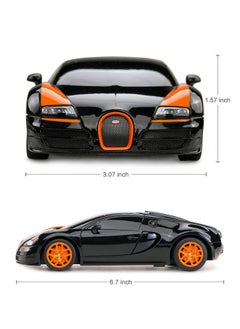 RASTAR RASTAR RC Car | 1:24 Bugatti Veyron 16.4 Grand Sport Vitesse Radio Remote Control Racing Toy Car Model Vehicle, Black/Orange  - Image 4