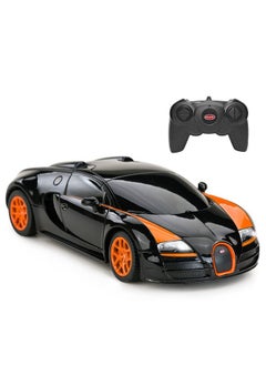 RASTAR RASTAR RC Car | 1:24 Bugatti Veyron 16.4 Grand Sport Vitesse Radio Remote Control Racing Toy Car Model Vehicle, Black/Orange  - Image 1