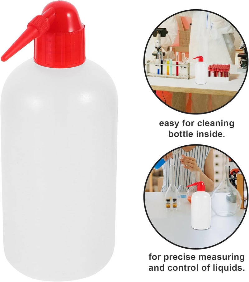 2 Pack 500ml Laboratory Plastic Wash Bottles with Narrow Pointed Spout and Measurement Scale, Squeeze Wash Bottles for Liquid Cleaning and Lab Use - Image 3
