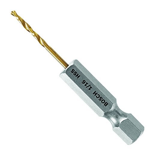 BOSCH TI2131IM 1-Piece 1/16 In. x 2 In. Titanium Nitride Coated Metal Drill Bit Impact Tough with Impact-Rated Hex Shank Ideal for Heavy-Gauge Carbon Steels, Light Gauge Metal, Hardwood - Image 1