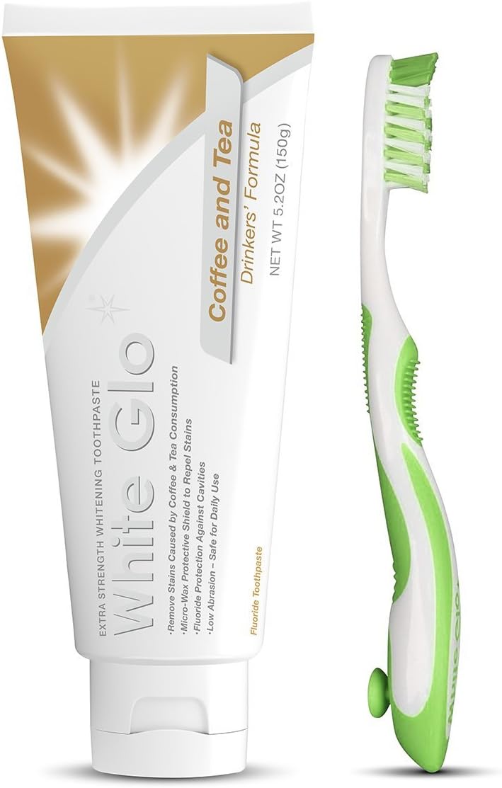 White Glo Premium Coffee Tea Drinkers Formula Intense Extra Whitening Toothpaste Toothbrush100ML New - Image 2