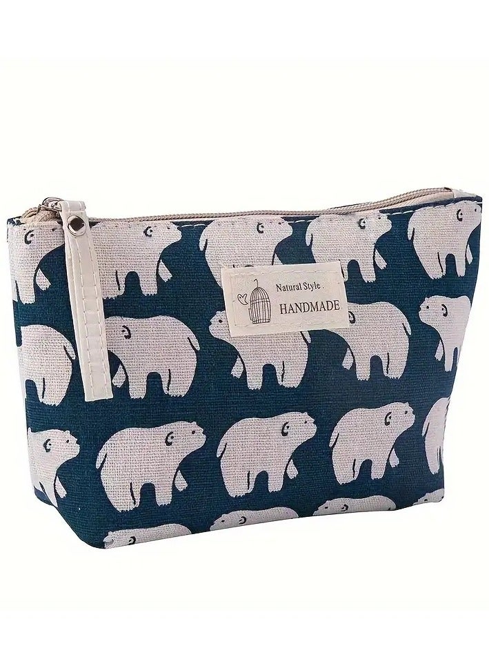 ORiTi Small & Roomy Canvas Cosmetic Bag: The Perfect Travel Makeup Bag for All Your Toiletries - Grey - Image 1