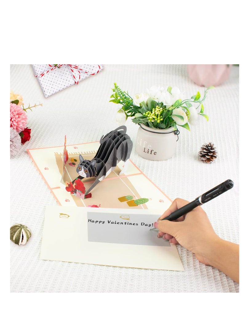 SYOSI Valentines Day Cards, Cat Valentine's Day Cards, Cat Birthday Card, Anniversary Card, Birthday Card for Wife, Cat Birthday Popup Cards for Husband, Cat Lovers, Valentines Day Gifts for Him Her - Image 4