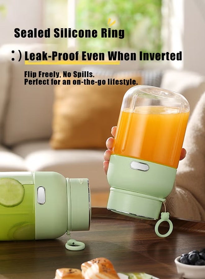 Poxvalzor High-Speed Blender/Mixer System/Juicer,Portable Wireless Juicer Cup,High-Speed 32-Blade Blender,1300ml Large Capacity,Juicing cup ton cup wireless large capacity portable household juicer multifunctional electric fruit juicer,Sport Lid Included, Multi-Scene Use for Office, Gym, Travel, Smoothies & Protein Drinks(Green) - Image 2