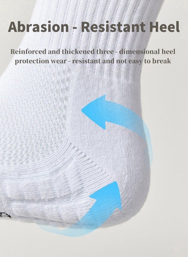 4 Pairs Men's 100% Cotton Athletic Crew Socks Mid - Calf, Ultra - Breathable, Superior Moisture - Wicking, Built for All - Round Sports, Reinforced Toes & Heels, Non - Slip Cuff, Ideal for Basketball, Football - Image 5