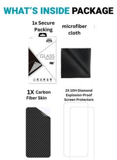 SARAOONT Samsung Galaxy A35 1 Piece Carbon Fiber Skin Wrap and 2 Piece 10H Screen Protectors  - Image 2