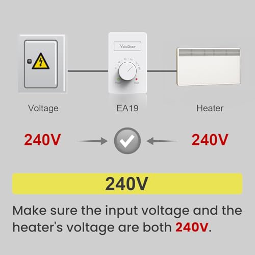 YeloDeer 240 V Only 4-Wire Manual Electric Baseboard Heater Thermostat for Home, YeloDeer - Image 4