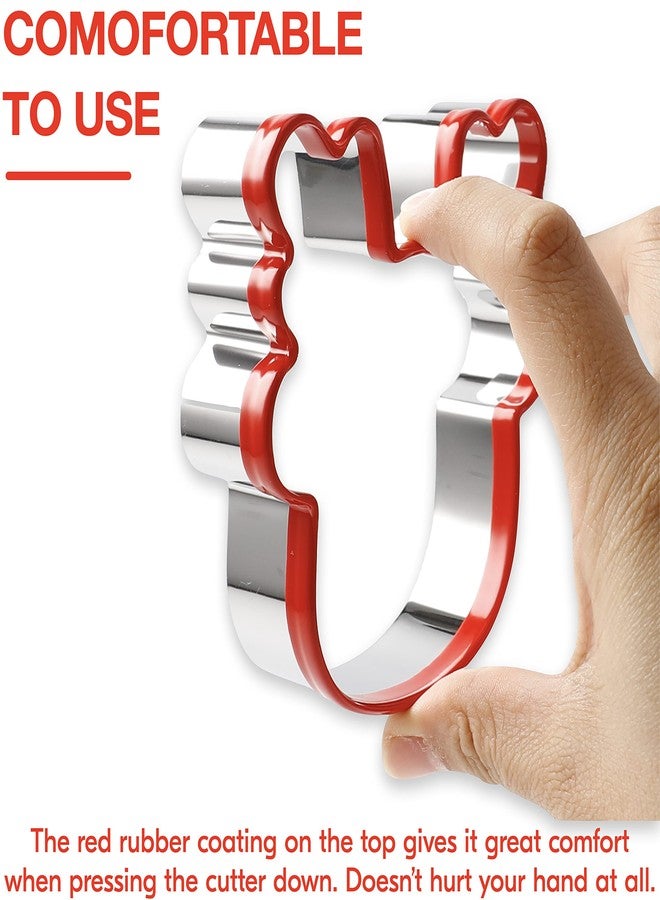 COOKIEQUE 4 Pieces Christmas Cookie Cutters Set with Santa Face, Reindeer Face, Snowman Face, Mrs. Claus Cookie Cutters for Baking Christmas Unique Design with Protective Red Top PVC - Image 3