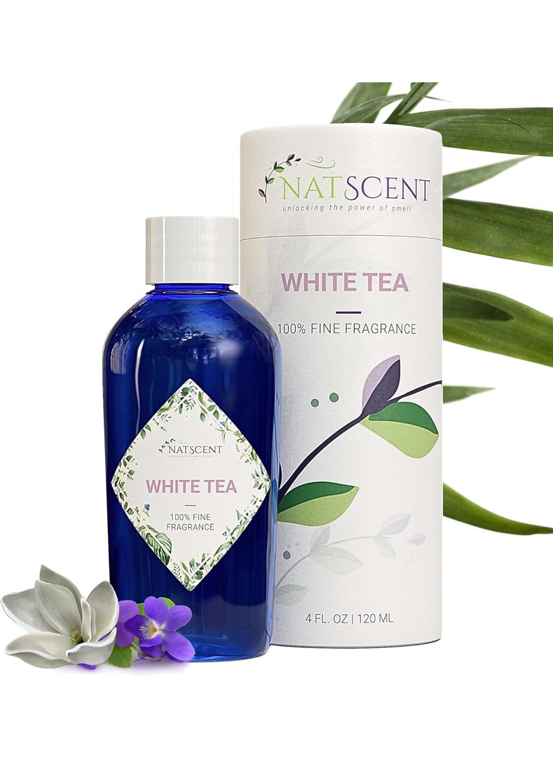 Natscent White Tea Essential Oils for Diffusers for Home, Nature-derived White Tea Diffuser Oil, Long-Lasting & Family-Friendly Diffuser Oils Scents, IFRA Certified, Cold Air & Ultrasonic - 4 oz 