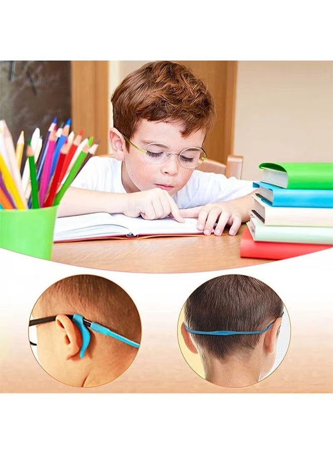 8pcs Glasses Straps, Silicone Glasses for Kids with Colorful Sunglass Straps and 16 pcs Non-slip Ear Hooks, Sports Glasses with Soft Elastic Glasses Holder, Suitable for Adults and Kids - Image 3