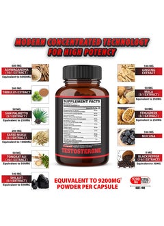 agobi Testosterone Extra Strength For Athletes 9200mg - 60 Capsules  - Image 2