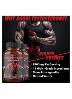 agobi Testosterone Extra Strength For Athletes 9200mg - 60 Capsules  - Image 5