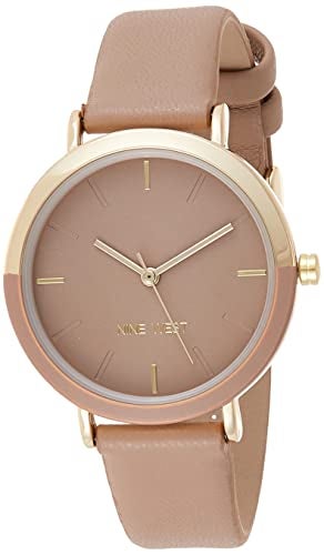 Nine West Women's Gold-Tone and Tan Strap Watch, NW/2346GPTN, Tan/Gold - Image 1