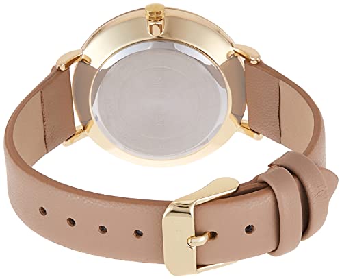 Nine West Women's Gold-Tone and Tan Strap Watch, NW/2346GPTN, Tan/Gold - Image 2