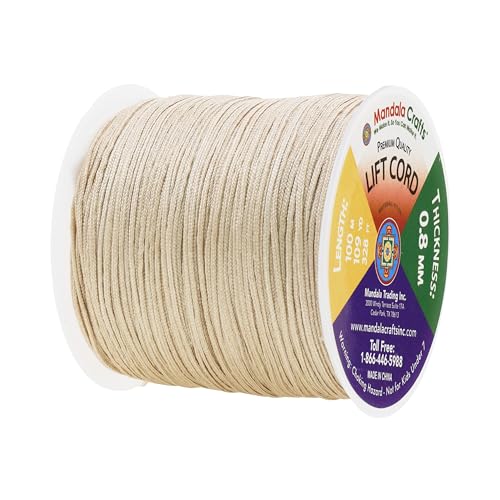 Mandala Crafts 0.8mm Egg Shell Blind Strings Lift Shade Cord - 109 Yards Braided Nylon Cord for Roman Shades, Curtain String, and Blinds Repair or Replacement - Image 2
