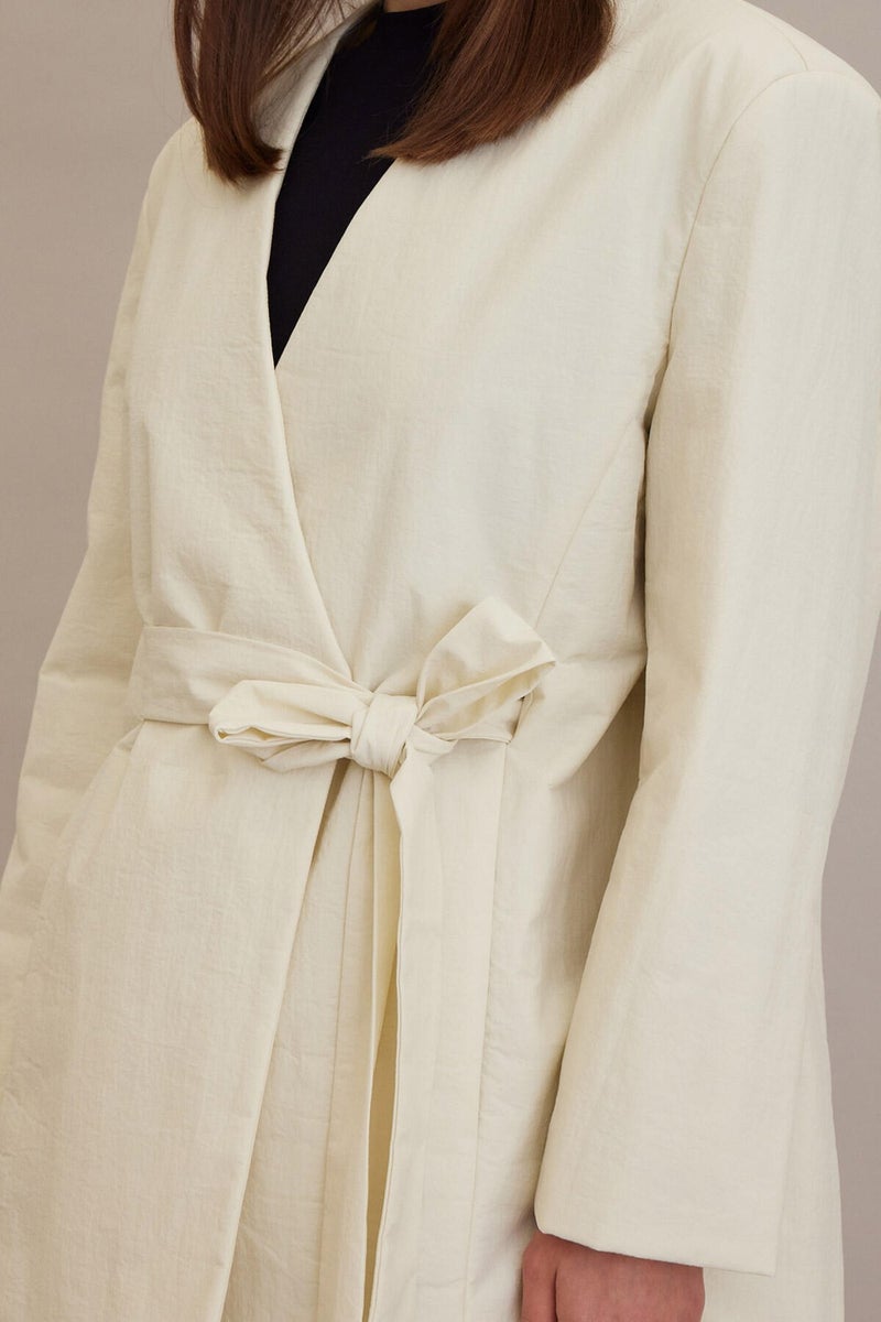 Manuka Kimono Style Padded Blazer Jacket Vanilla  - Image 4