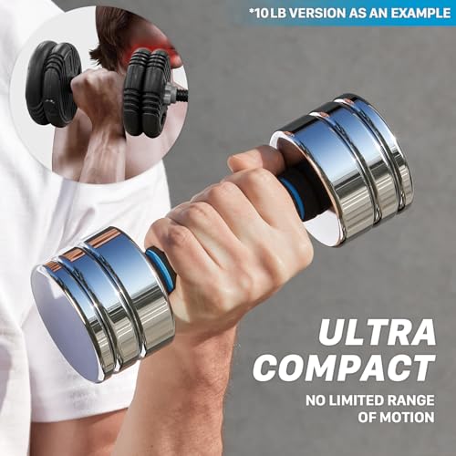 Northdeer Adjustable Dumbbell Set 10lb Pair (5lb/7lb/8lb/10lb) Set of 2 Steel Dumbbells Chrome Weights with Foam Handles Home Gym Workout (Standard-Finish 10lb×2) - Image 3