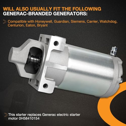 HQPASFY Electric Starter Motor Compatible with Generac 432CC Engine 7kW Core Power Generators Starter Motor Replace 0H58410154 - Image 3