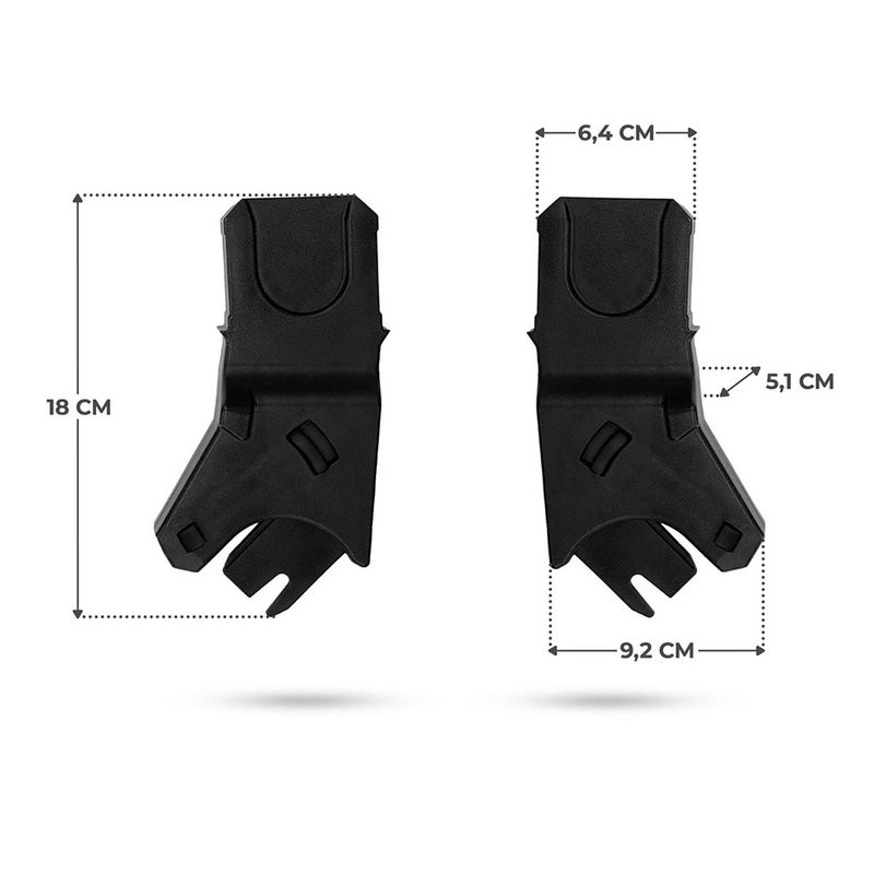 Kinderkraft Apino Pushchair Adapters - Black - Pack of 2 - Image 2