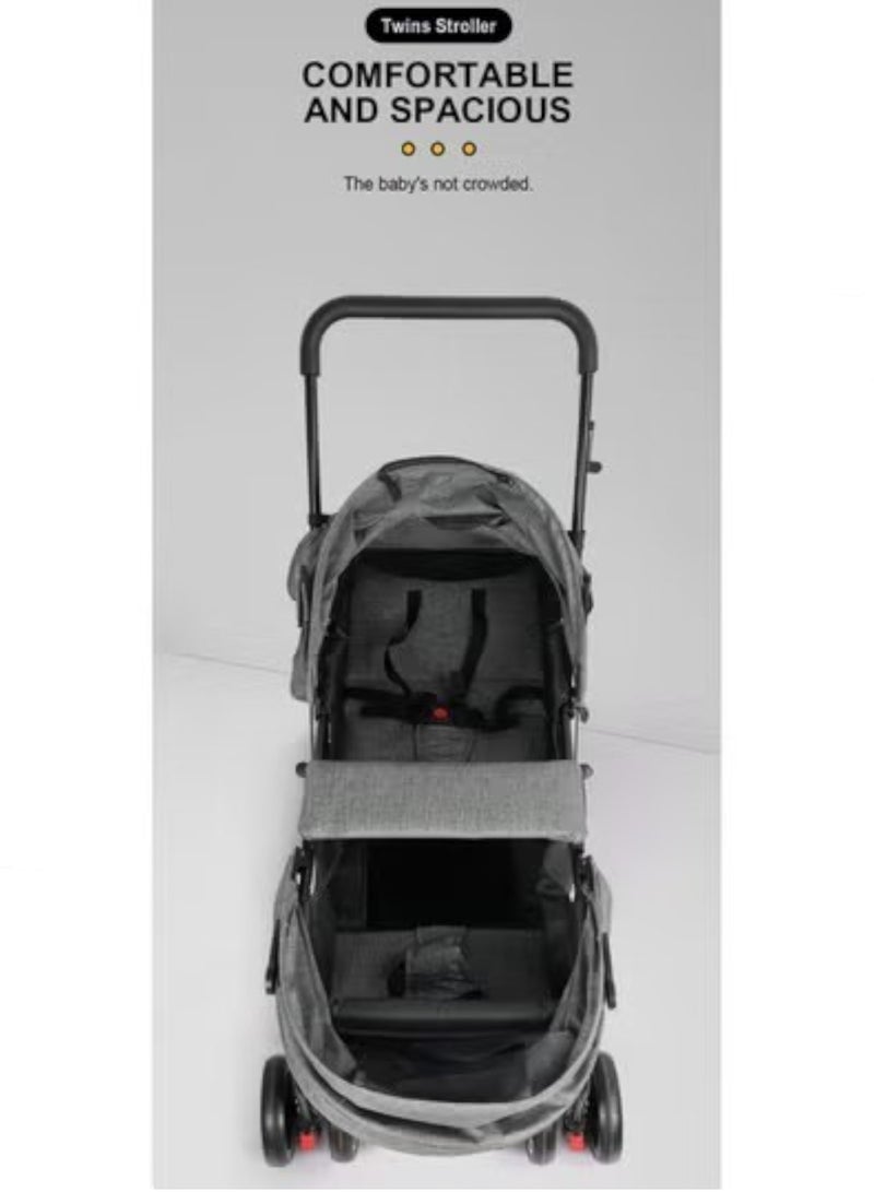 FUN MOMENT Double Folding Two-Seater Baby Stroller - Image 4