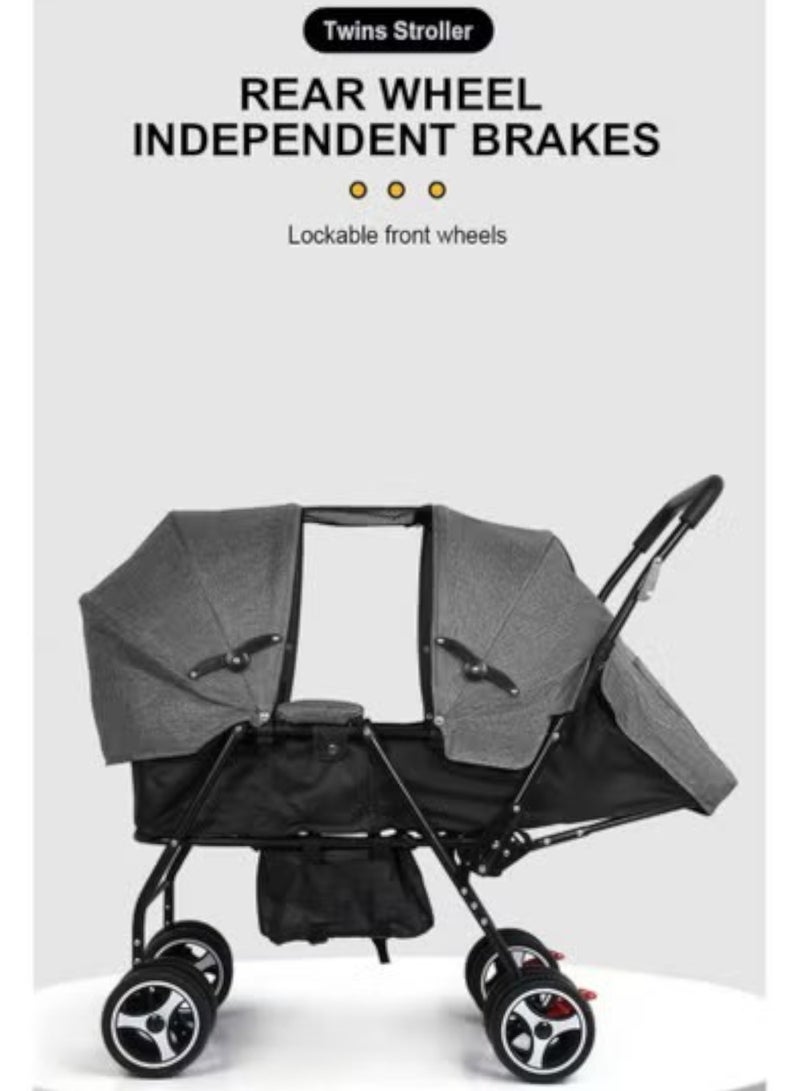 FUN MOMENT Double Folding Two-Seater Baby Stroller - Image 5