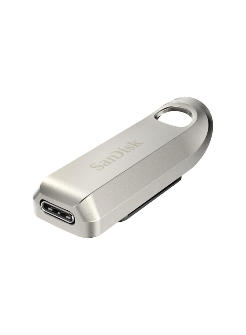 sandisk Ultra Luxury USB Type-C Drive 1TB (USB Type-C Flash Drive; USB-3.2-Gen-1; Metal Design; 400MB/s Read; Key Chain) Silver - Image 2