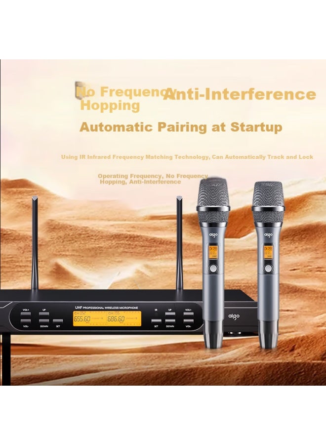 Patriots Aigo Dual-channel Microphone For Meetings, Home Use, U-segment, Stage, Anti-interference, Anti-howling, Speech Training, Broadcasting, Professional Stage, Wedding, And Performance - Image 4