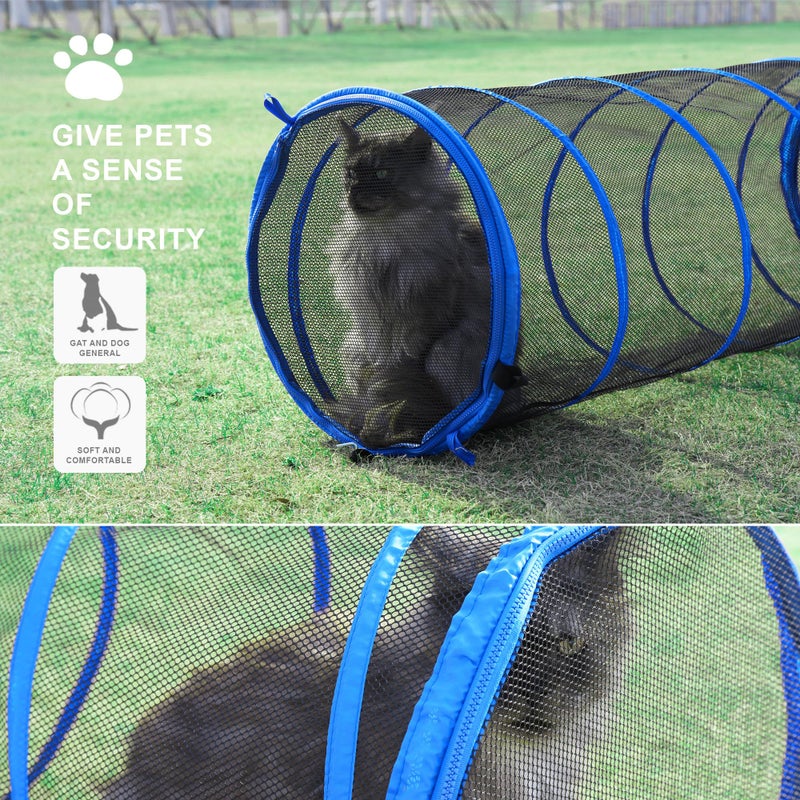 PetEase Catio Outdoor Cat Enclosure, 3-in-1 Extra Large Portable Cat Playpen with Tower Tent & Tunnel, Foldable Waterproof Mesh Catio for Indoor Outdoor Cats & Small Pets - Image 4
