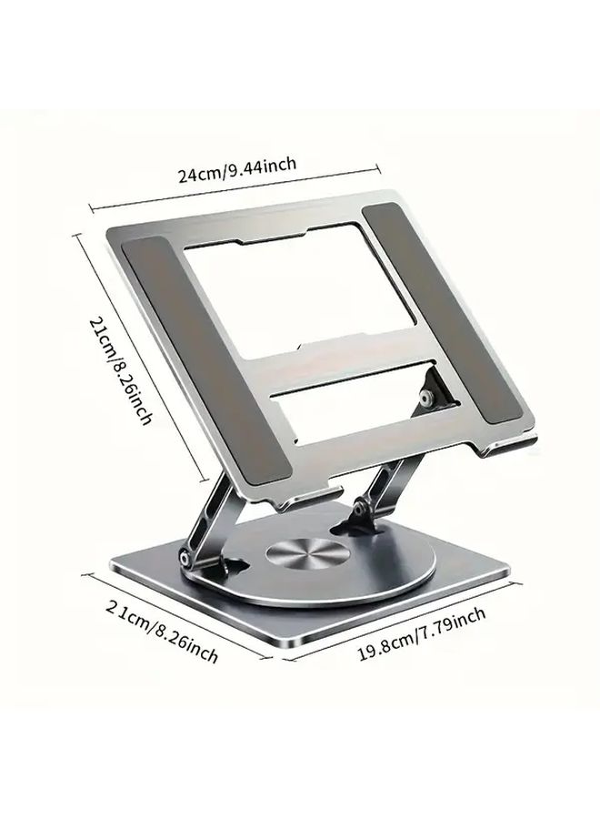 Gray Adjustable Laptop Stand Ergonomic Folding Design with Cooling Base for Multiple Devices - Image 2
