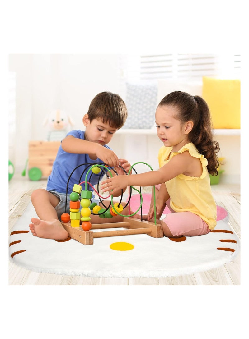 عام سجاد لطيفة، سجاد كرتون كاواي، سجاد دائرية للزينة لغرف النوم، سجاد ناعمة ممتلئة بالصوف مع ظهر من الصوف، سجاد ديكورية لطاولات السرير لغرف النوم أو غرف المعيشة. - Image 3