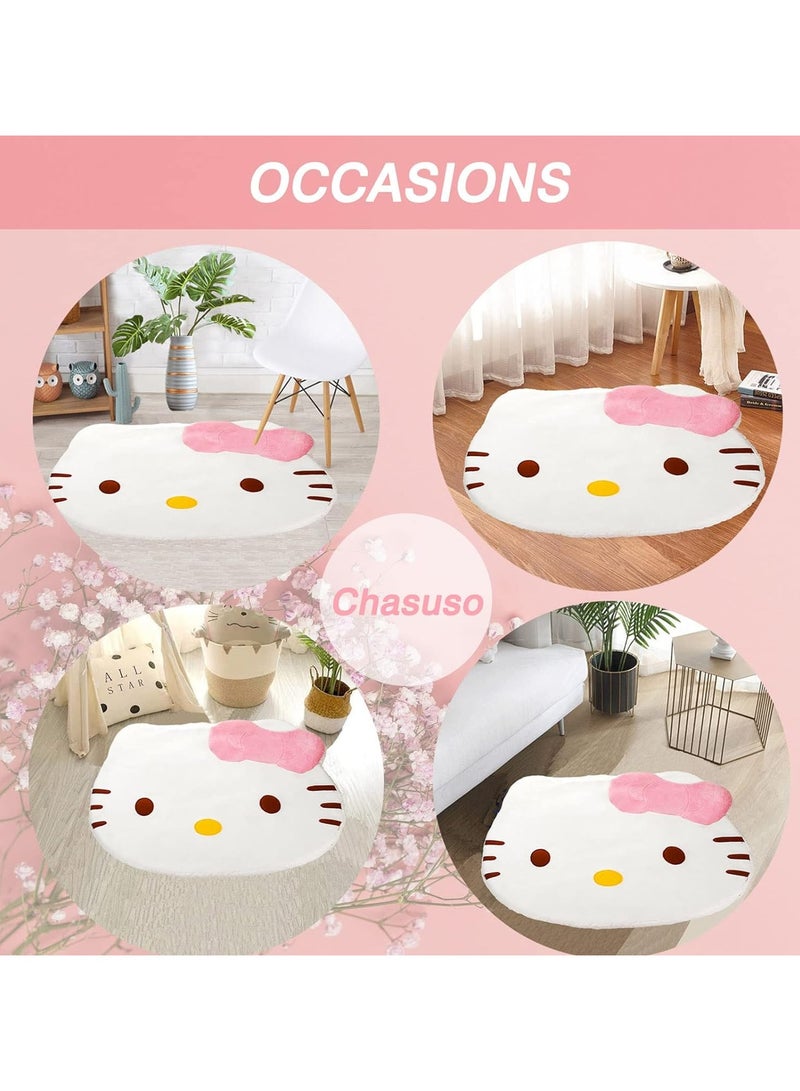 عام سجاد لطيفة، سجاد كرتون كاواي، سجاد دائرية للزينة لغرف النوم، سجاد ناعمة ممتلئة بالصوف مع ظهر من الصوف، سجاد ديكورية لطاولات السرير لغرف النوم أو غرف المعيشة. - Image 5