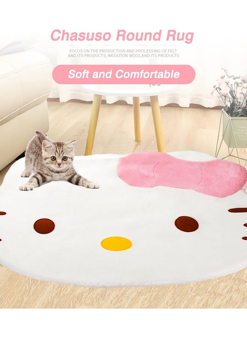 عام سجاد لطيفة، سجاد كرتون كاواي، سجاد دائرية للزينة لغرف النوم، سجاد ناعمة ممتلئة بالصوف مع ظهر من الصوف، سجاد ديكورية لطاولات السرير لغرف النوم أو غرف المعيشة. - Image 2