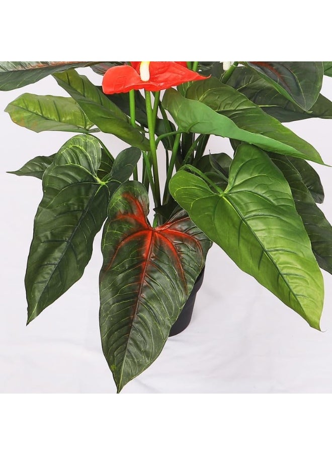 Generic Nearly Natural Real Touch Artificial Anthurium Plant 90X90X95 Cm Green-Brown  - Image 3