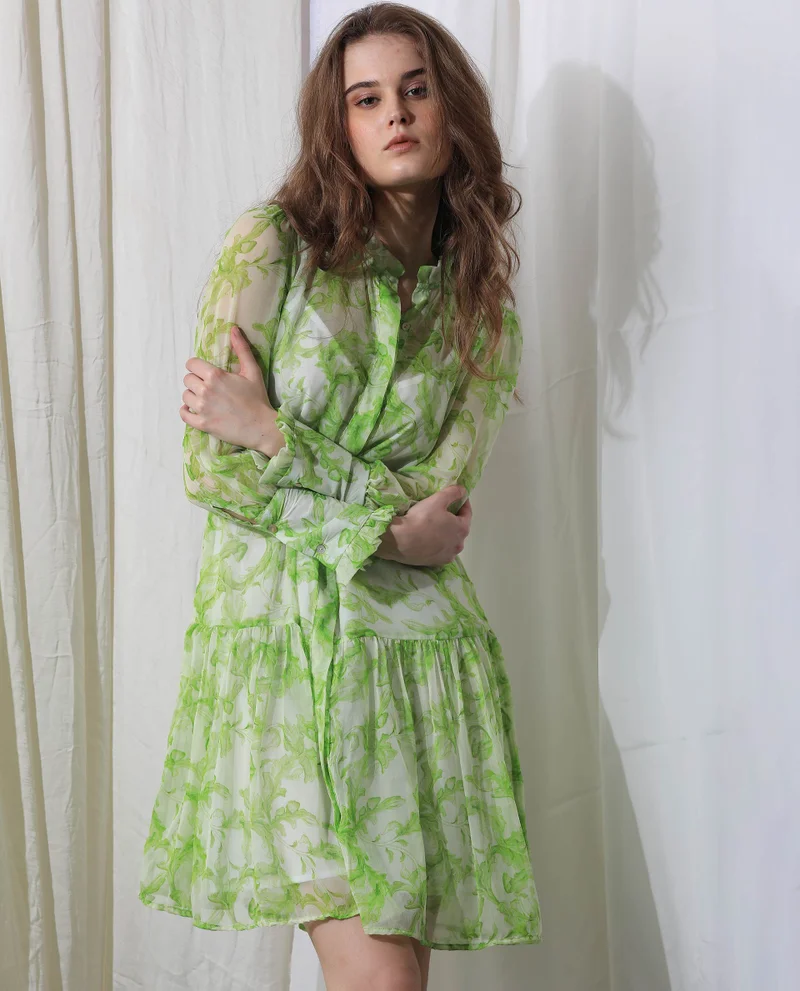 ريريزم Women's Vibrant Mini Dress With Ruffle Accents