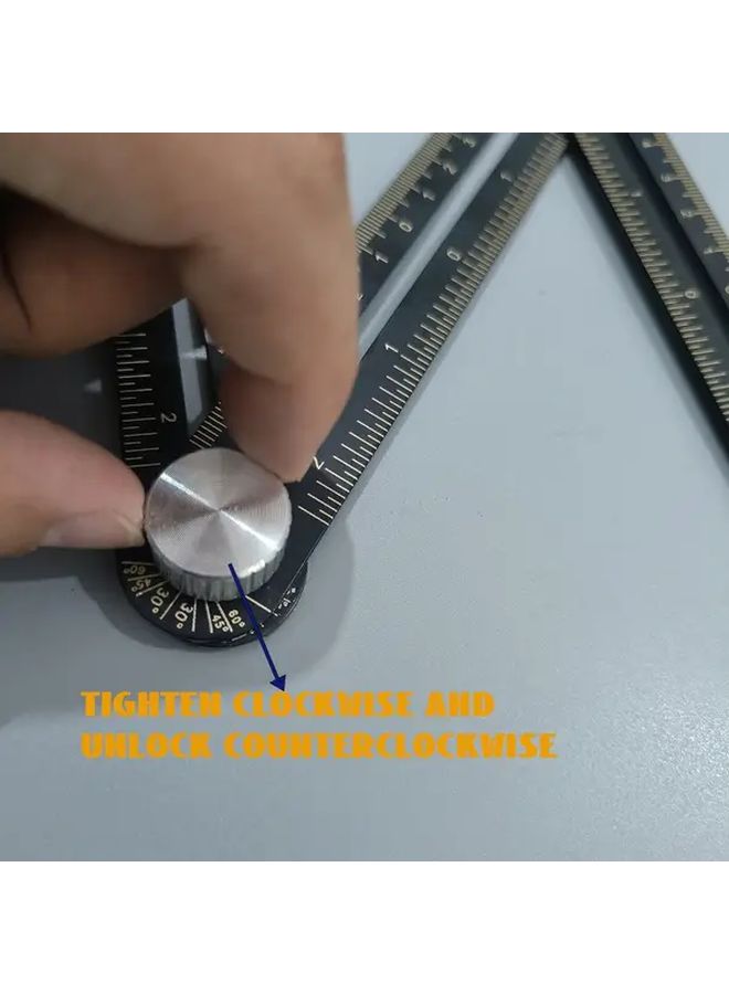 6 Fold Aluminum Alloy Measuring Tool Multi Functional Folding Ruler with Precision Markings for Tile Cutting and Woodworking Compact Measuring Device Durable Construction - Image 3