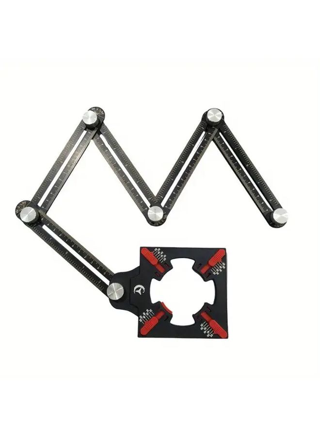 6 Fold Aluminum Alloy Measuring Tool Multi Functional Folding Ruler with Precision Markings for Tile Cutting and Woodworking Compact Measuring Device Durable Construction - Image 5
