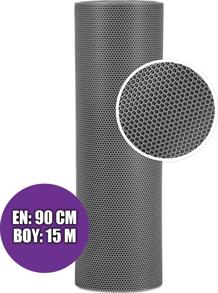 Sera Trend Non-Slip Honeycomb Mat 90CMX15METER Gray PVC Z Mat Rust Rust Indoor Outdoor Floor Mat Wet Floor Carpet  - Image 1