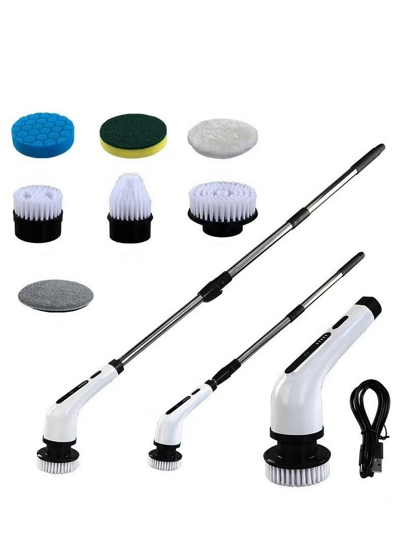 Electric Spin Scrubber Rechargeable Cleaning Brush with 7 Replaceable Brush Heads, Cordless and Portable Power Scrubber, Electric Bathroom Scrubber for Cleaning Tile, Sink, Window, Floor, Tub, Car - Image 1