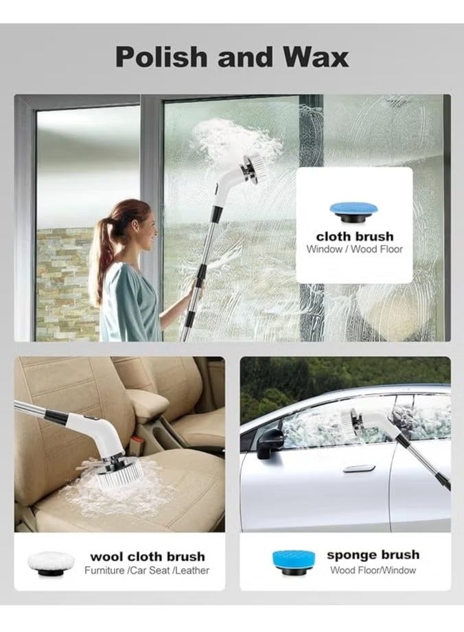 Electric Spin Scrubber Rechargeable Cleaning Brush with 7 Replaceable Brush Heads, Cordless and Portable Power Scrubber, Electric Bathroom Scrubber for Cleaning Tile, Sink, Window, Floor, Tub, Car - Image 4