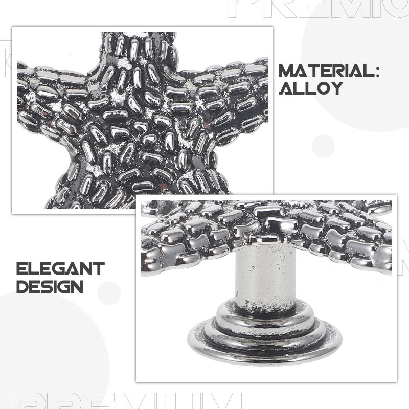 Antique Silver Sea Creature Cabinet Knob 4mm Single Hole Drawer Pull Handle - Image 4
