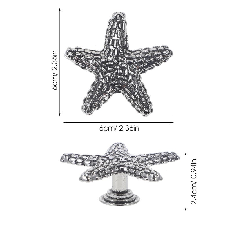 Antique Silver Sea Creature Cabinet Knob 4mm Single Hole Drawer Pull Handle - Image 3