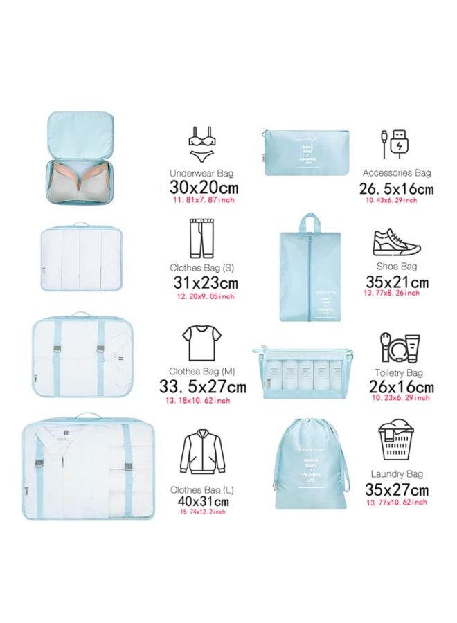 بمعنى سحر بمعنى حديقة مكعبات التعبئة للحقيبة 8Pcs مكعبات التعبئة الزرقاء الخفيفة للتخزين الأمتعة التعبئة المنظّم مكعبات التعبئة السفر مجموعة الملابس والأحذية تخزين للسفر الأساسي - Image 4