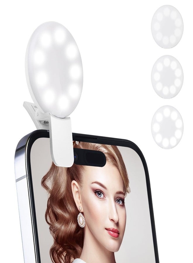 Starkik Mini Ring Light for Phone, Rechargeable Cell Phone Selfie Light Clip On for iPhone, Laptop, Make up, Portable Phone Light (White) - Image 1