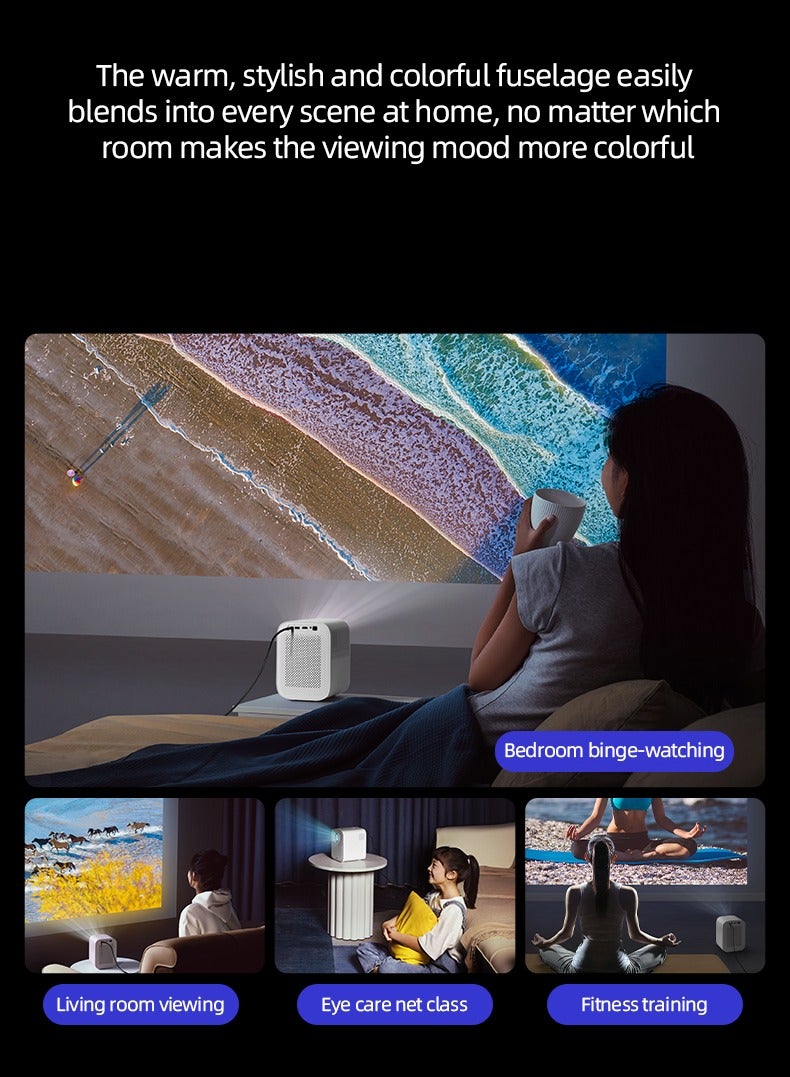 Lenovo Lenovo Xiaoxin 100S Projector, 650 ANSI, 1080P, Auto Focus, 2*5W Speaker, WiFi 6, Bluetooth 5.0  - Image 3