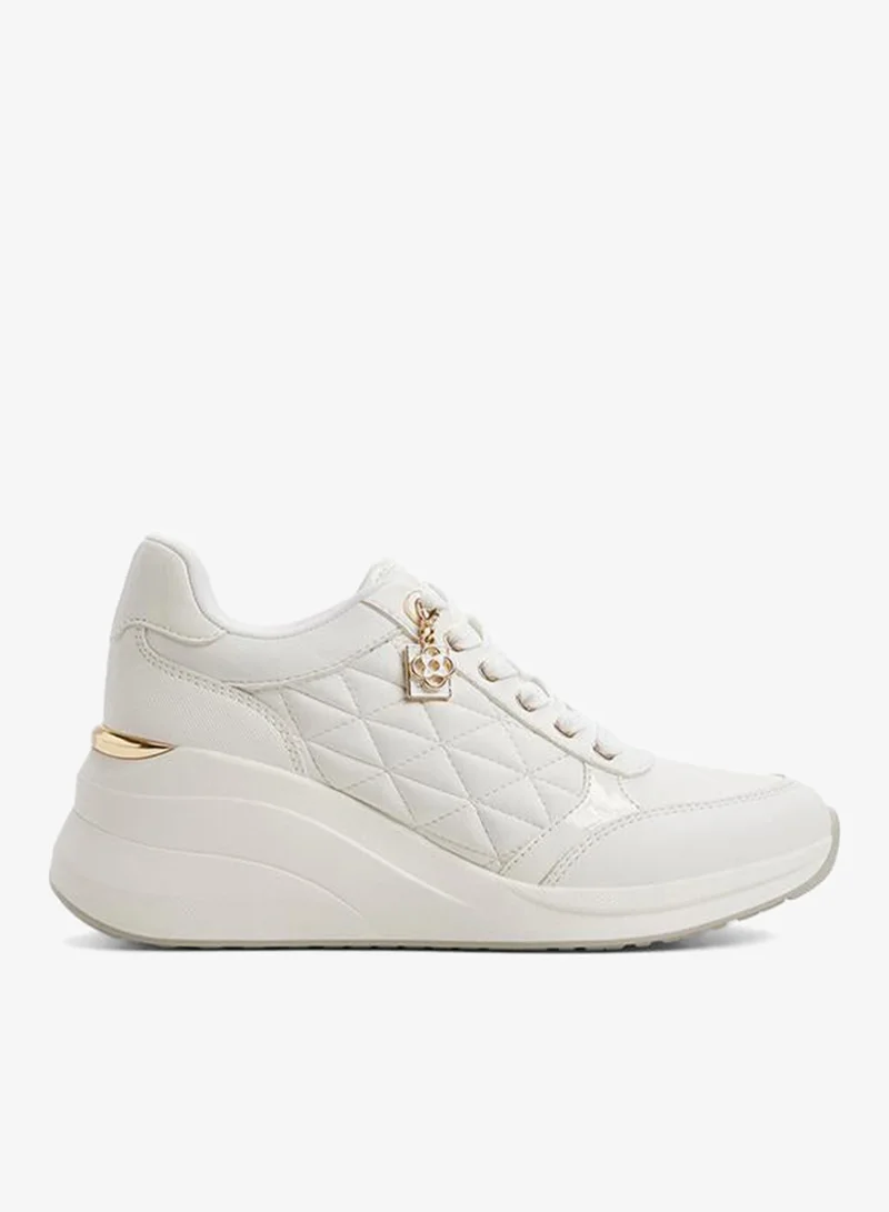 Cambay Ladies White Wedge Sneakers