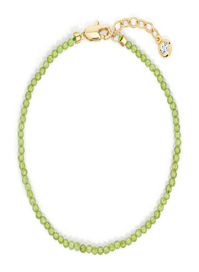 MEVECCO Gold Bracelet for Women 18K Gold Plated Peridot Stone Custom Handmade Mixed Beaded Charm Chain Bracelets Jewelry Gifts - Image 1