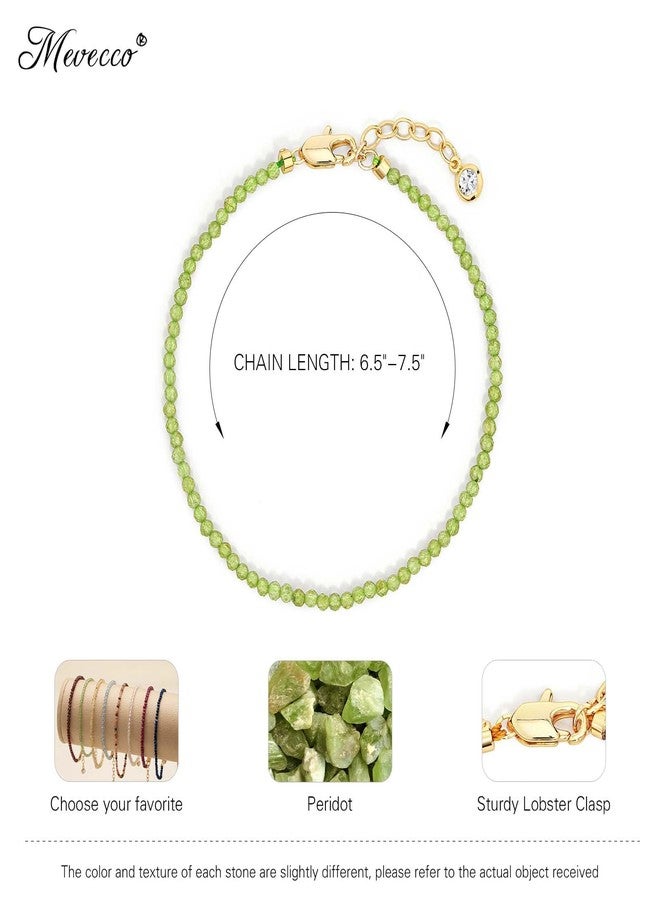 MEVECCO Gold Bracelet for Women 18K Gold Plated Peridot Stone Custom Handmade Mixed Beaded Charm Chain Bracelets Jewelry Gifts - Image 5