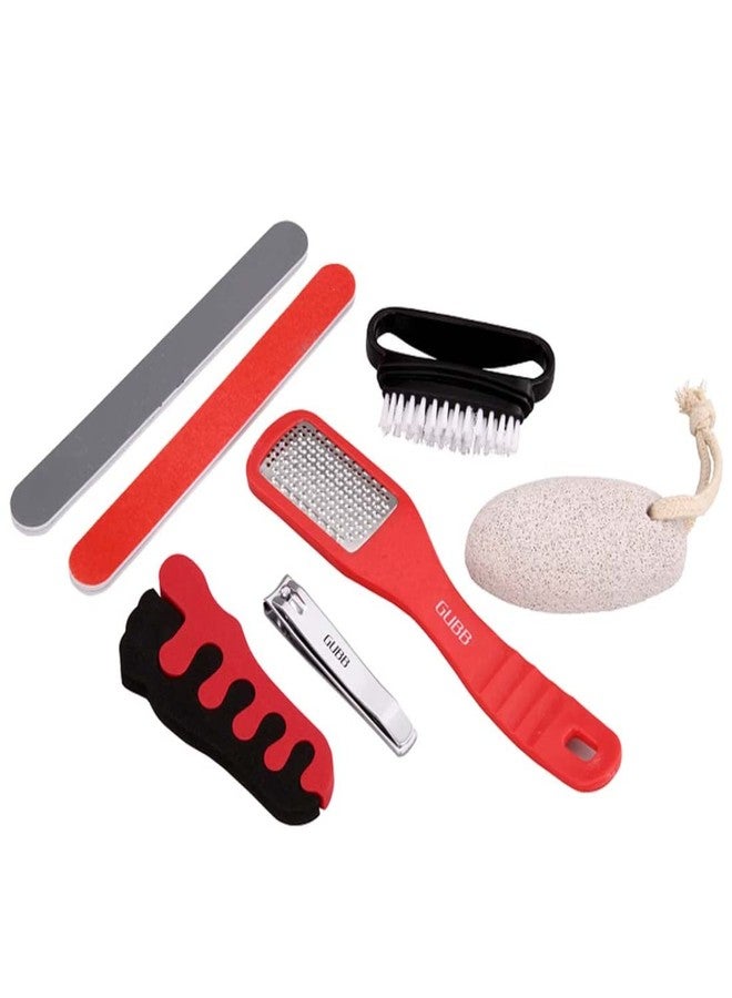 GUBB Pedicure Kit 7 in 1 - Nail Clipper, Pumice Stone, Nail Buffer, Nail Brush, Foot Rasp, Toe Spacer - Professional Foot Care Set for Home Pedicures - Essential Nail and Foot Tools from the GUBB Store for a Complete and Relaxing Pedicure Experience - Image 1