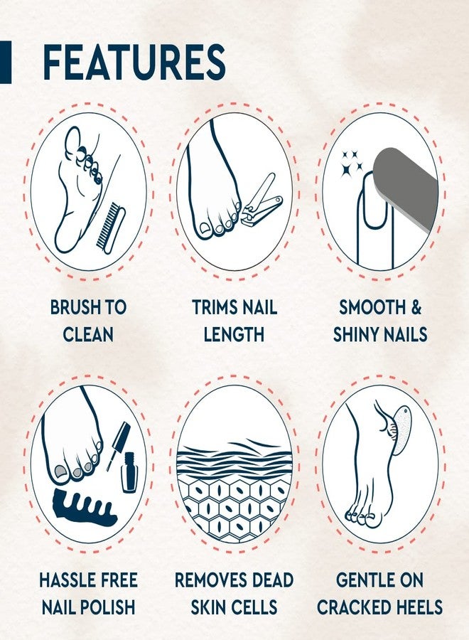 GUBB Pedicure Kit 7 in 1 - Nail Clipper, Pumice Stone, Nail Buffer, Nail Brush, Foot Rasp, Toe Spacer - Professional Foot Care Set for Home Pedicures - Essential Nail and Foot Tools from the GUBB Store for a Complete and Relaxing Pedicure Experience - Image 3